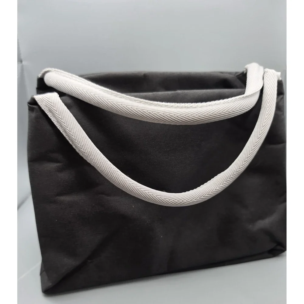 Insulated Lunch Bag Black Gray Tasty Food Zip Tote Reusable Cooler 11